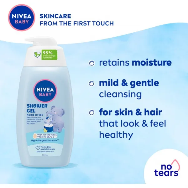 NIVEA BABY sprchový gél na telo a vlasy 500 ml