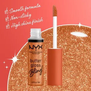 NYX Professional Makeup Butter Gloss Bling lesk na pery trblietavý odtieň 03 Pricey 8 ml
