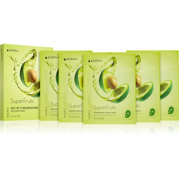 KORIKA SuperFruits set pleťových masiek za zvýhodnenú cenu s vyživujúcim účinkom Avocado