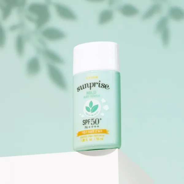 ETUDE Sunprise Mild Airy Finish minerálny ochranný fluid na tvár SPF 50+ 55 ml