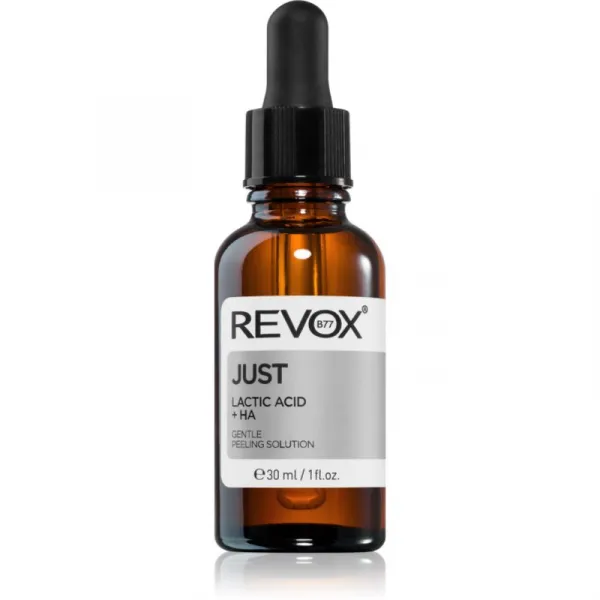 Revox B77 JUST Lactic Acid + HA vyhladzujúce exfoliačné sérum na tvár a krk 30 ml