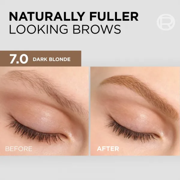 L'Oréal Paris semipermanentná farba na obočie - Brow Color Semi-Permanent Eyebrow Tint - 7.0 Dark Blond