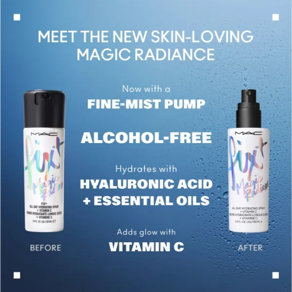 MAC Cosmetics Fix+ Magic Radiance pleťová maska pre fixáciu make-upu (rozjasňujúci) 100 ml