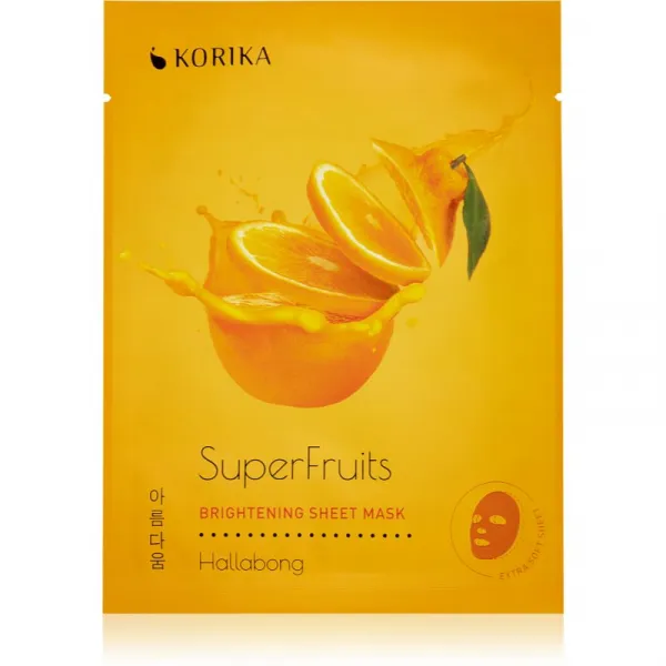 KORIKA SuperFruits Hallabong - Set of 5 Brightening Face Sheet Masks set pleťových masiek za zvýhodnenú cenu pre rozjasnenie pleti Hallabong