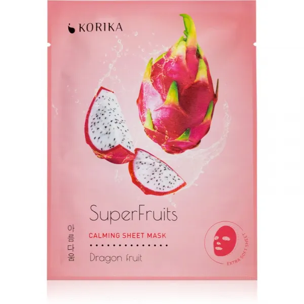 KORIKA SuperFruits Dragon Fruit - Set of 5 Calming Face Sheet Masks set pleťových masiek za zvýhodnenú cenu s upokojujúcim účinkom Dragon fruit