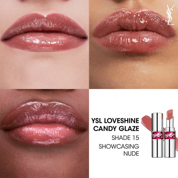 Yves Saint Laurent Loveshine Candy Glaze hydratačný lesk na pery pre ženy 15 Showcasting Nude 3.2 g