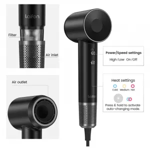 Laifen SWIFT Premium fén na vlasy Black