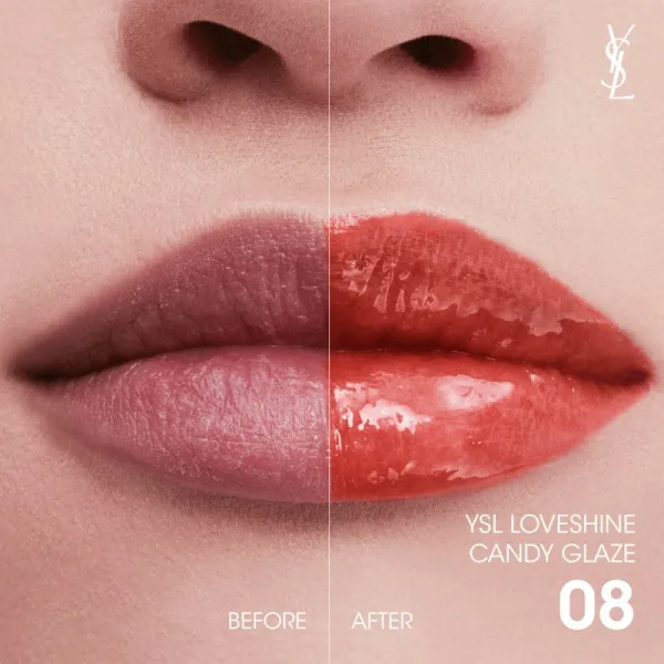 Yves Saint Laurent Loveshine Candy Glaze hydratačný lesk na pery pre ženy 8 Chilli Delight 3.2 g