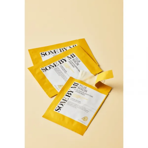 Some By Mi Yuja Niacin Blemish Care Serum Mask rozjasňujúca plátienková maska pre mastnú a problematickú pleť 25 g