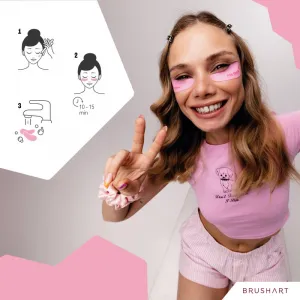 BrushArt Accessories Reusable eye patches opakovane použiteľné vankúšiky na oči Me Time 2 ks