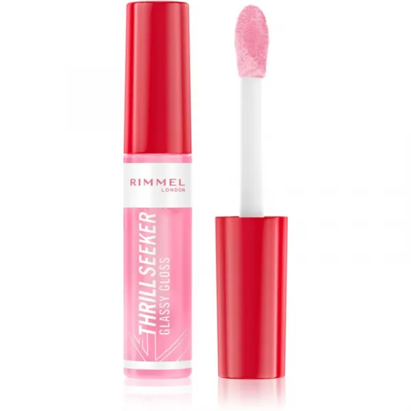 Rimmel Thrill Seeker Glassy Gloss lesk na pery pre väčší objem odtieň 150 Pink Candy 10 ml