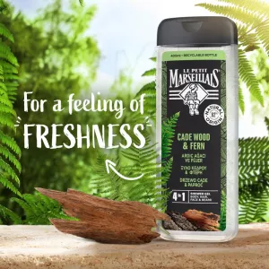 Le Petit Marseillais Cade Wood & Fern sprchový gél 4 v 1 pre mužov 400 ml