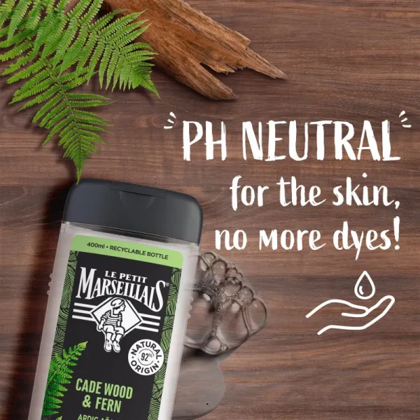 Le Petit Marseillais Cade Wood & Fern sprchový gél 4 v 1 pre mužov 400 ml