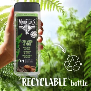 Le Petit Marseillais Cade Wood & Fern sprchový gél 4 v 1 pre mužov 400 ml