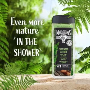 Le Petit Marseillais Cade Wood & Fern sprchový gél 4 v 1 pre mužov 400 ml