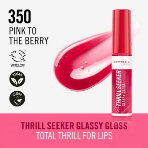 Rimmel Thrill Seeker Glassy Gloss lesk na pery pre väčší objem odtieň 350 Pink to the Berry 10 ml