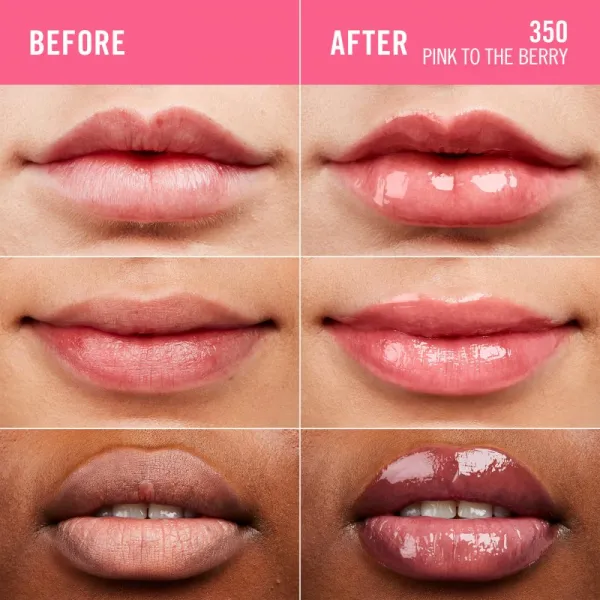 Rimmel Thrill Seeker Glassy Gloss lesk na pery pre väčší objem odtieň 350 Pink to the Berry 10 ml