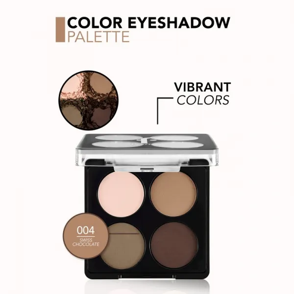flormar Color Eyeshadow Palette paletka očných tieňov odtieň 004 Swiss Chocolate 6 g