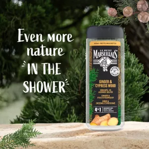 Le Petit Marseillais Ginger & Cypress Wood sprchový gél 4 v 1 pre mužov 400 ml