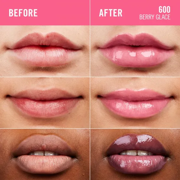 Rimmel Thrill Seeker Glassy Gloss lesk na pery pre väčší objem odtieň 600 Berry Glace 10 ml