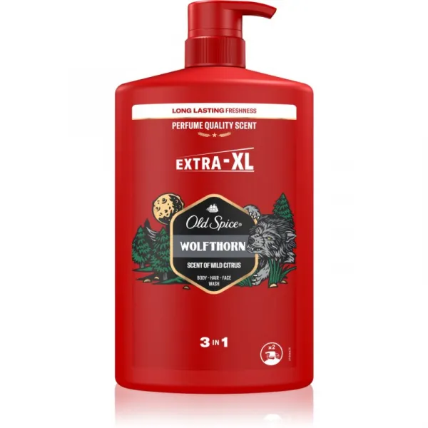 Old Spice Wolfthorn 3 v 1 Sprchový Gél a Šampó Pre Mužov 1000ml