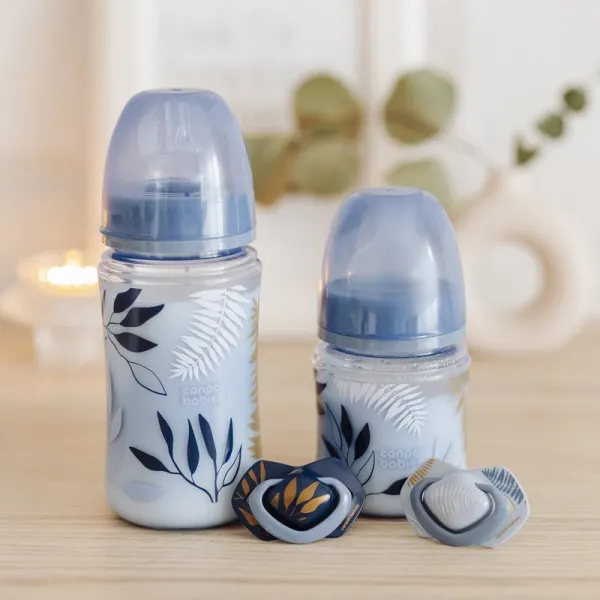 CANPOL BABIES Cumlík silikónový symetrický Light touch GOLD 6-18m 2ks modrý