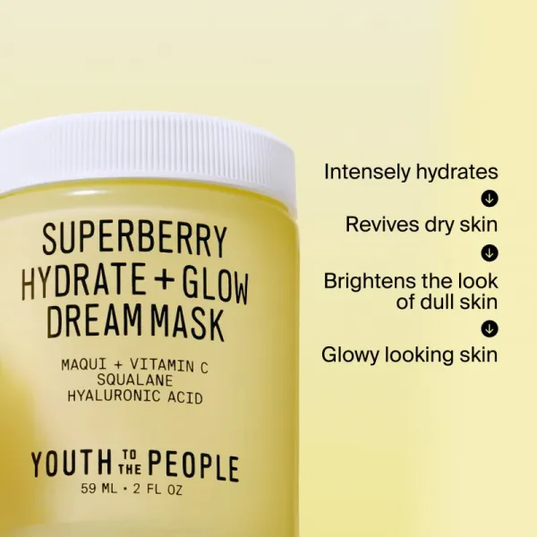 Youth To The People Superberry Hydrate + Glow Dream Mask maska pre rozjasnenie a hydratáciu 59 ml