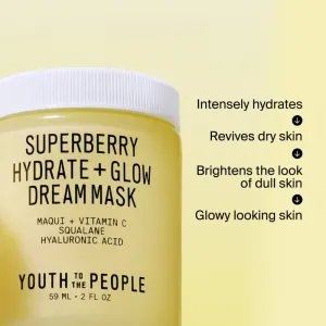Youth To The People Superberry Hydrate + Glow Dream Mask maska pre rozjasnenie a hydratáciu 59 ml