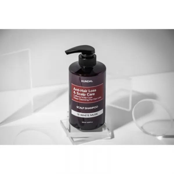 KUNDAL Caffeine Shampoo White Musk prírodný šampón proti vypadávaniu vlasov 500 ml