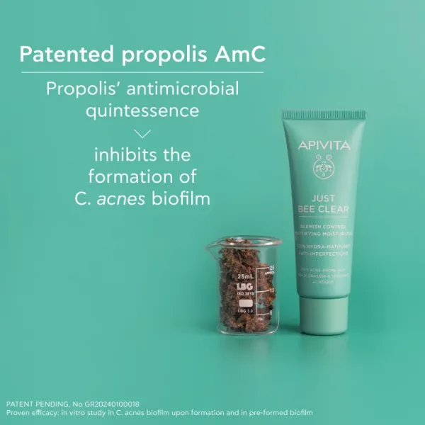 Apivita Just Bee Clear Blemish Control Moisturizer hydratačný krém na tvár s niacínamidom 40 ml