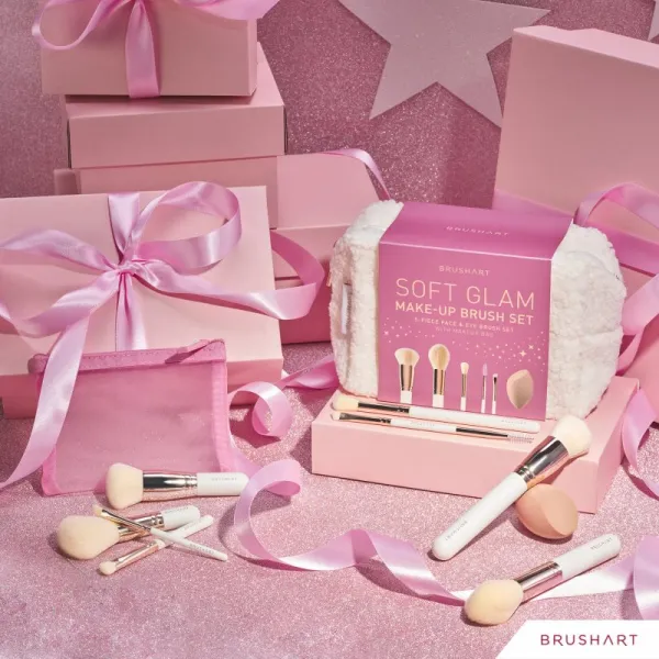 BrushArt Basic On-the-go Glam mini make-up brush set cestovná sada štetcov s taštičkou mini
