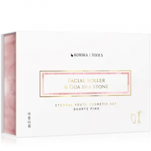 KORIKA Tools Face Roller & Gua Sha masážny valček na tvár a masážna pomôcka Quartz Pink