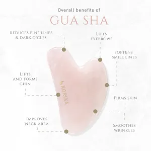 KORIKA Tools Gua Sha Green Jade Stone masážna pomôcka na tvár Gua Sha Quartz Pink 1 ks