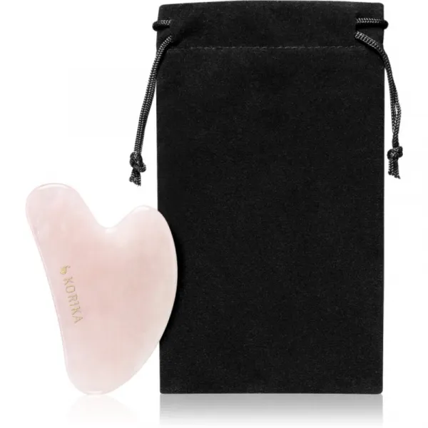 KORIKA Tools Gua Sha Green Jade Stone masážna pomôcka na tvár Gua Sha Quartz Pink 1 ks