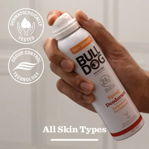 Bulldog Bergamot &Sandalwood Spray Deodorant dezodorant v spreji bez obsahu hliníka 125 ml