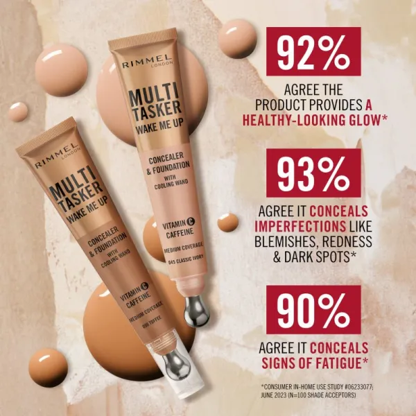 Rimmel Multi-Tasker Wake Me Up make-up a korektor pre rozjasnenie pleti odtieň 30 Light 20 ml