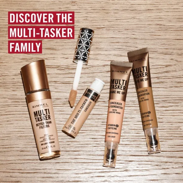 Rimmel Multi-Tasker Wake Me Up make-up a korektor pre rozjasnenie pleti odtieň 30 Light 20 ml