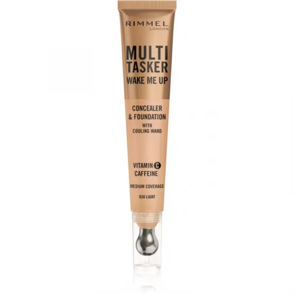 Rimmel Multi-Tasker Wake Me Up make-up a korektor pre rozjasnenie pleti odtieň 30 Light 20 ml