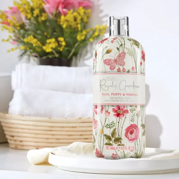 Baylis & Harding Royale Garden Rose, Poppy & Vanilla sprchový gél 500 ml