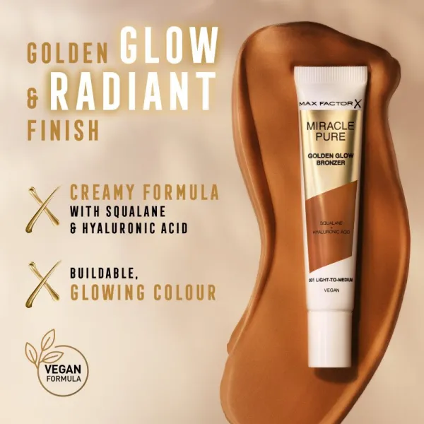 Max Factor Miracle Pure krémový bronzer pre rozjasnenie pleti odtieň 002 Medium to Dark 15 ml