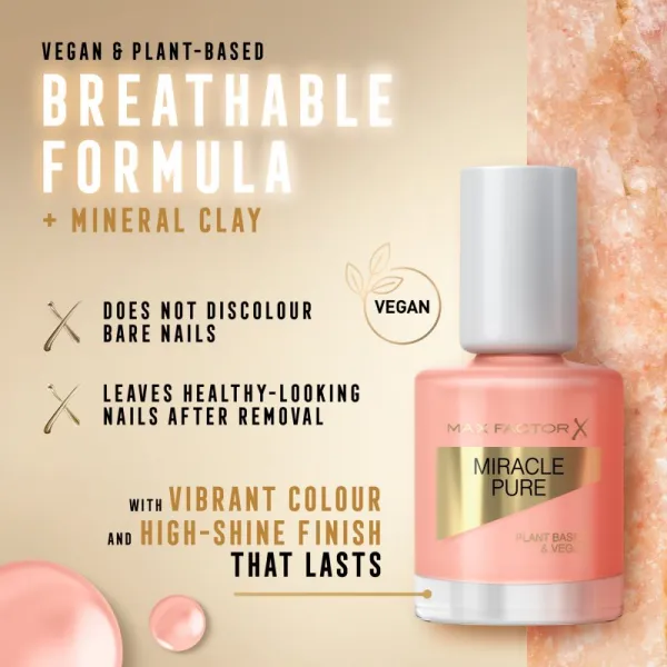 Max Factor Miracle Pure dlhotrvajúci lak na nechty odtieň 395 Magic Sunstone 12 ml