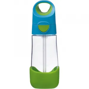 Fľaša na pitie so slamkou 450 ml - modrá/zelená