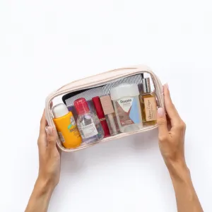 Notino Travel Collection Medium Clear Organizer transparentná kozmetická taštička M Beige 24x12,5x5 cm 1 ks