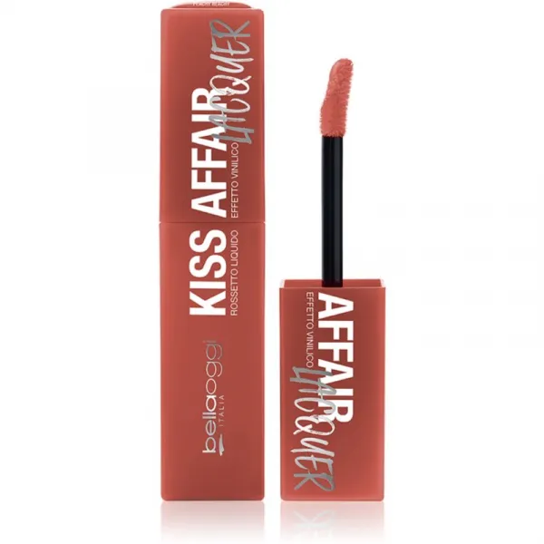 bellaoggi Kiss Affair Lacquer dlhotrvajúci tekutý rúž odtieň Peachy Beachy 3,9 ml