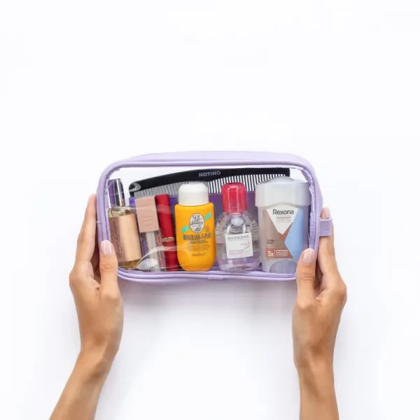Notino Travel Collection Medium Clear Organizer transparentná kozmetická taštička M Purple 24x12,5x5 cm 1 ks