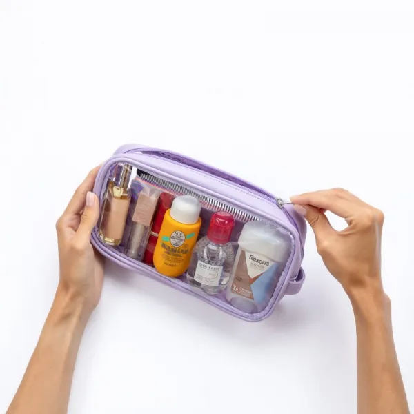 Notino Travel Collection Medium Clear Organizer transparentná kozmetická taštička M Purple 24x12,5x5 cm 1 ks