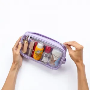 Notino Travel Collection Medium Clear Organizer transparentná kozmetická taštička M Purple 24x12,5x5 cm 1 ks