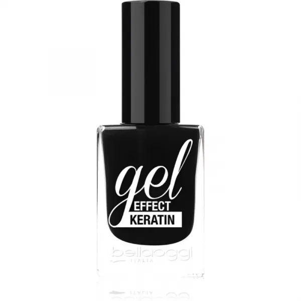 bellaoggi Gel Effect Keratin Nail Polish lak na nechty odtieň Black To Gold 10 ml