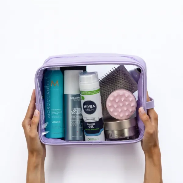 Notino Travel Collection Extra Large Clear Organizer transparentná kozmetická taštička XL Purple 27,5x20x12,5 cm 1 ks