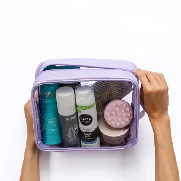 Notino Travel Collection Extra Large Clear Organizer transparentná kozmetická taštička XL Purple 27,5x20x12,5 cm 1 ks